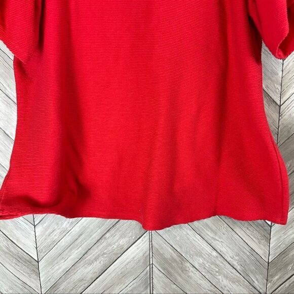 Evri- Women’s Plus Size Flutter Short Sleeve Coral Ribbed Top, Size 1X - Picture 6 of 8